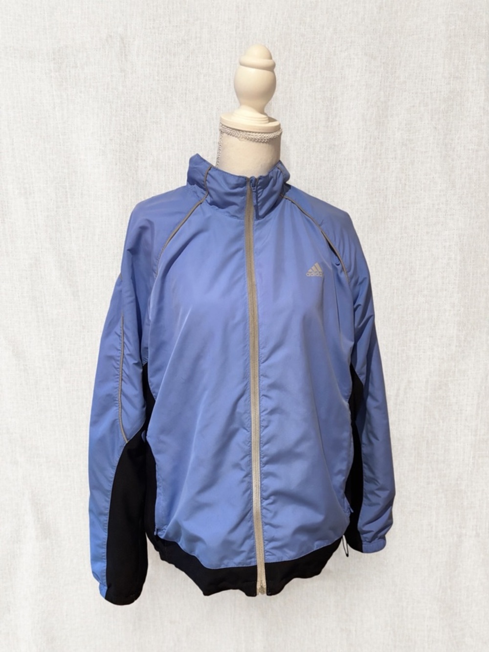 adidas Periwinkle Blue Athletic Track Jacket with Black Panels